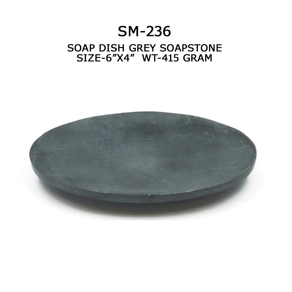 SOAP DISH GREY SOAPSTONE